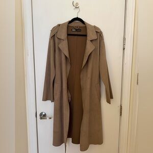 Zara suede belted trench coat